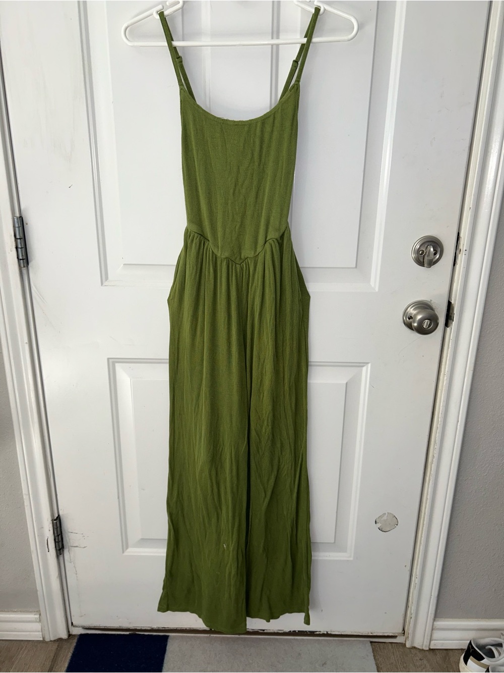 Olive Green Spaghetti-Strap jumpsuit